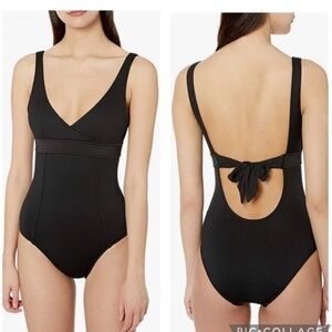 Seafolly Women's Standard Wrap Front One Piece Swimsuit, Black, 6 US